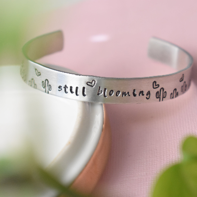 Aluminum Hand Stamped Cuff Bracelet