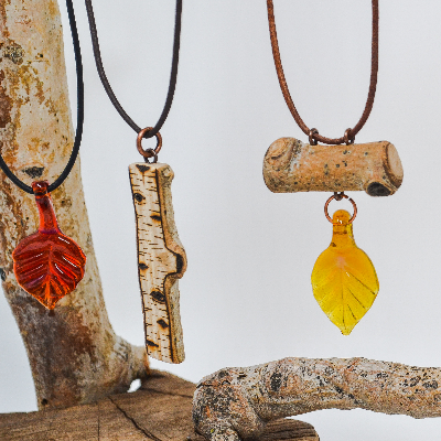Wood Burned Necklaces And Earrings