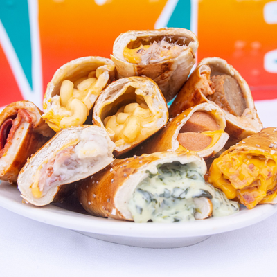 Footlong stuffed pretzel rolls