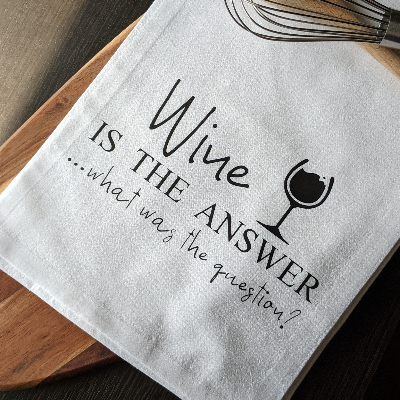 Wine Is The Answer But What Was The Question Tea Towel