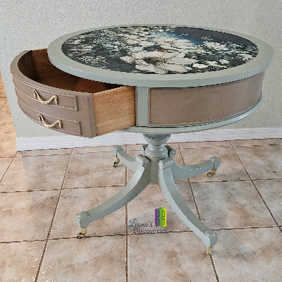 Antique Round Drum Table