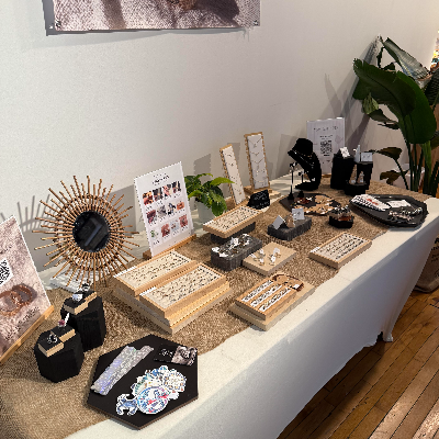 Tent Set Up, Table, And Signage