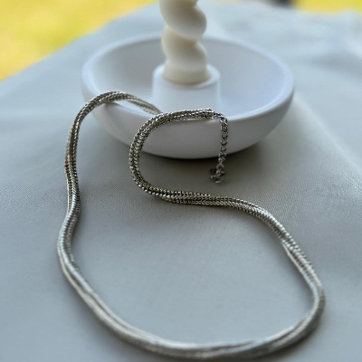 Elegant Silver Mesh Jewelry Set