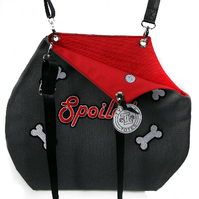 Spoiled Cut Out Tote- Grey/Red