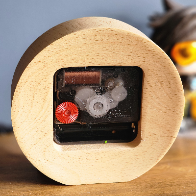 Wooden Desk Clock With Handmade Miniature Breads
