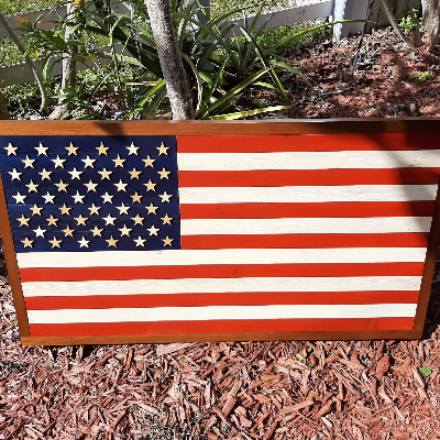 Handmade Wooden American Flags,  Cutting Boards, Toy Boxes, Gifts
