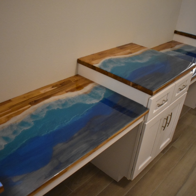 14' Epoxy Beach Scene Table Top