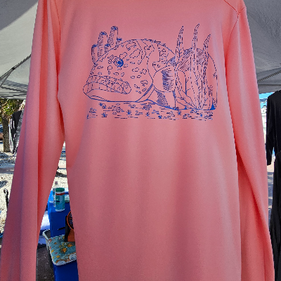 Men's Upf50 Peach Moisture Wicking Shirt With Grouper Design