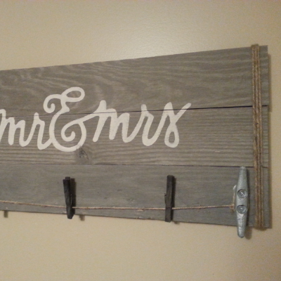 Rustic Wedding Photo Holder Mr. And Mrs. From Reclaimed Wood