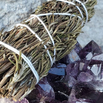 Variety Of Smudge Bundles And Healing Tools