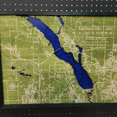 Saylorville Lake Bathymetric Map