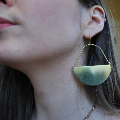Brass Teardrop Hoops