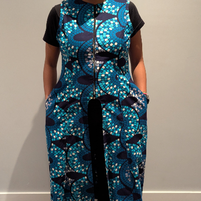 Long African Print Dress Coat