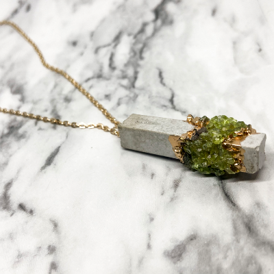 Concrete Gemstone Necklace