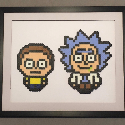 8x10 Framed Pixelated Characters