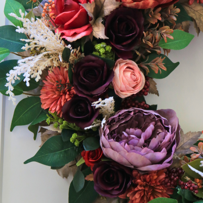 Bordeaux & Blush Burgundy Fall Wreath