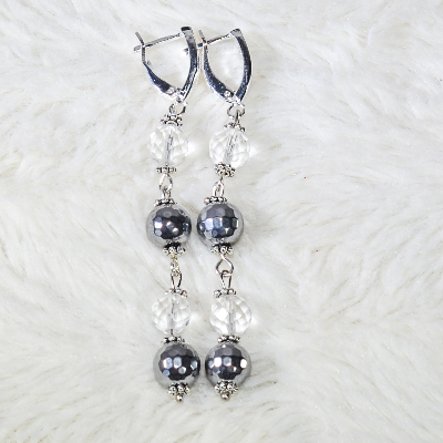 Crystal And Hematite Earrings