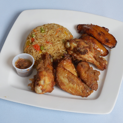 Fried Rice With Sweet Onion Ginger Wings