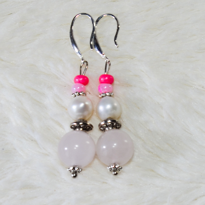 Handmade Rose Quartz Earrings