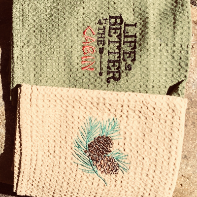 Rustic Embroidered Towels