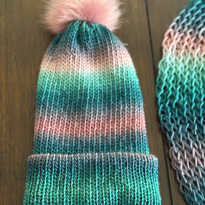 Knitted Beanie And Infinity Scrarfb