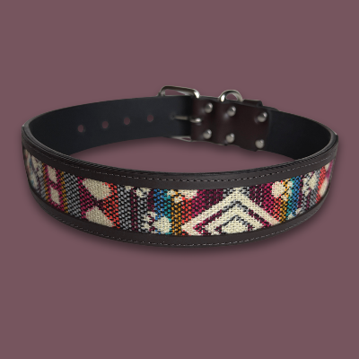 Andean Pattern Leather Collar