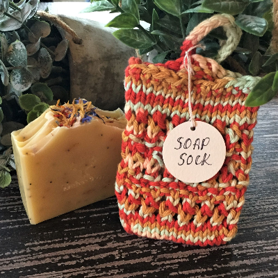 Hand-Knit Soap Sock