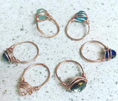 Wire Wrapped Semi Precious Stone Rings