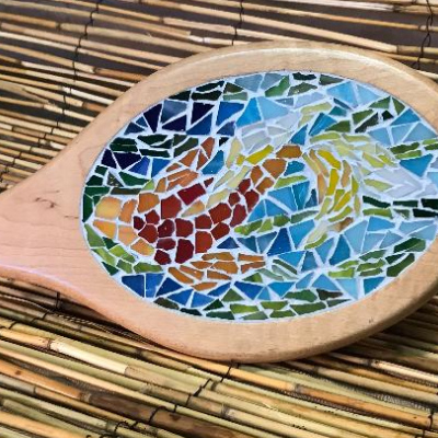 Koi Fish Mosaic Hand Mirror