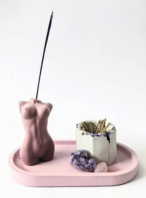 Concrete Goddess Incense Holders