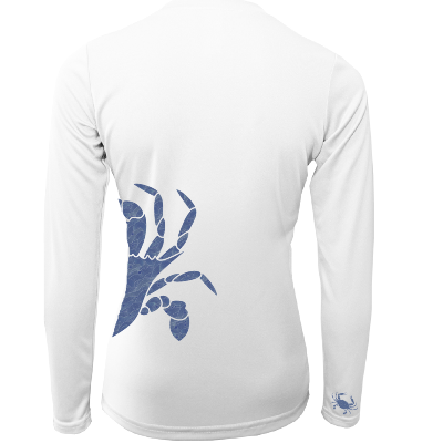 Blue Crab Wrap Women's Long Sleeve Upf 50+ Dry-Fit Shirt