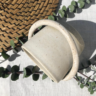 Ceramic Planter With Saturn Ring