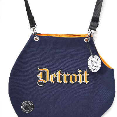 Detroit Cut Out Tote Bag- Navy/Orange