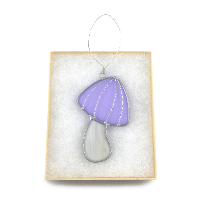 Stained Glass Mushroom Ornament