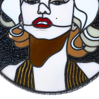 Stained Glass Marilyn Monroe Portrait Panel