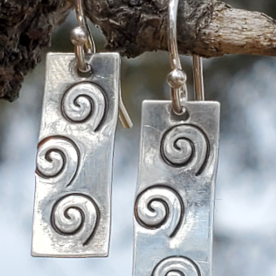 Stamped Swirl Earrings