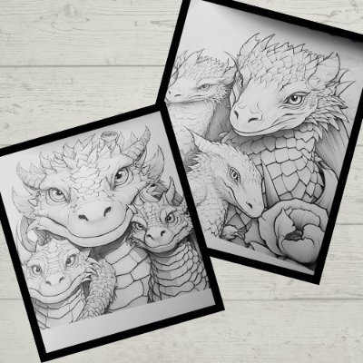 Mythical Scales Colorful Dragon Tales Coloring Book