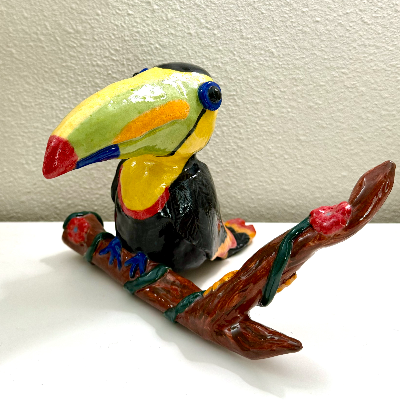 Ceramic Toucan Sculpture