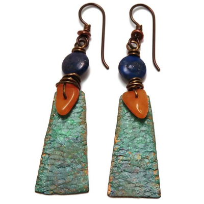 Custom Patina And Texture Earrings With Extras