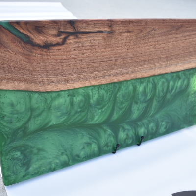 Charcuterie / Serving Board With Green Epoxy