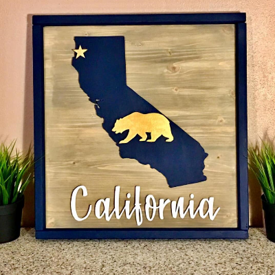 California Hand Cut 3-D Sign