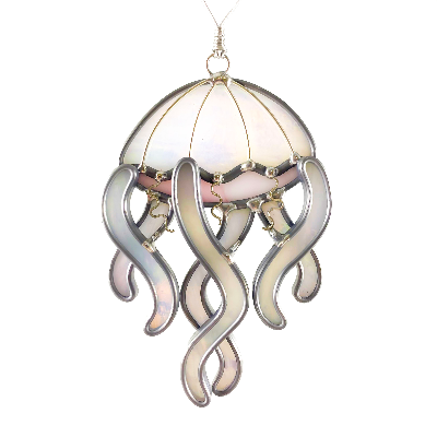 Stained Glass Jellyfish Ornament