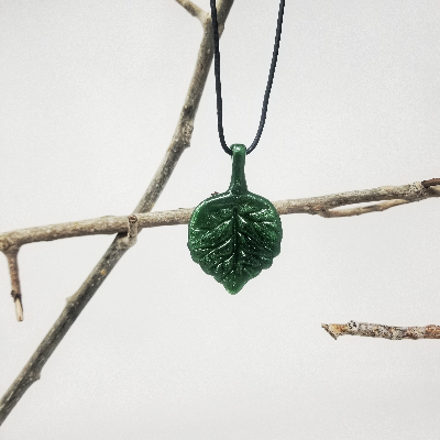 Glass Maple, Oak, And Aspen Leaf Necklaces
