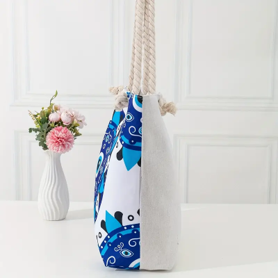 Large Capacity Ethnic Style Beach Bag With Evil Eye Graphic