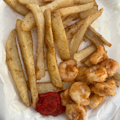 Fried Large Shrimp With French Fries