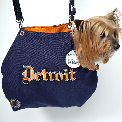 Detroit Cut Out Tote Bag- Navy/Orange
