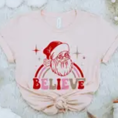 Retro Santa Believe Tshirt