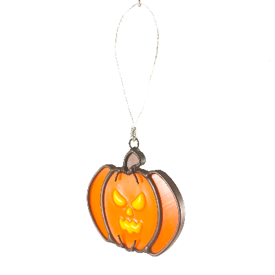 Stained Glass Jack-O-Lantern Ornament