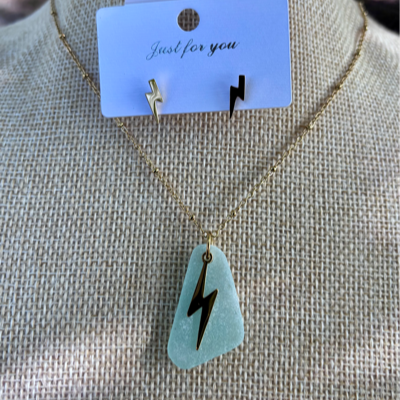 Tampa Lightning Hillsborough River Glass Necklace