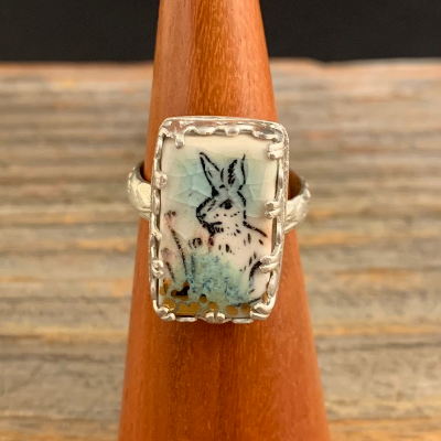 Bezel Set Rings With Custom Handmade Cabs By Sutton Ceramics